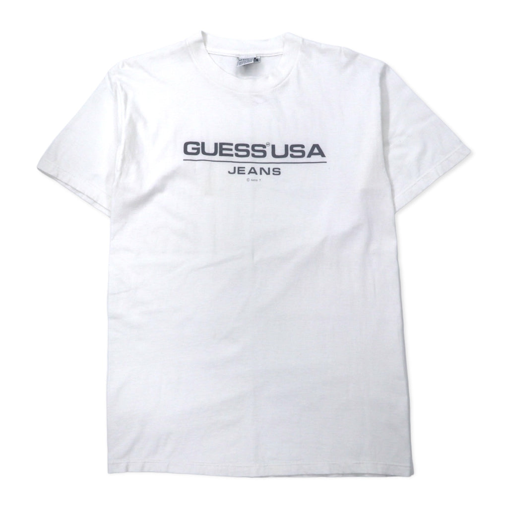 日本然リトテ-古着オンライン-GUESS U.S.A. 90年代 ロゴプリント Tシャツ M ホワイト コットン メキシコ製-GUESS U.S.A. 90's Logo Print T-Shirt M White Cotton Mexico Made