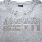 NAPAPIJRI コットン ニット セーター M グレー ワッペン S13-DELEVEN S1358E