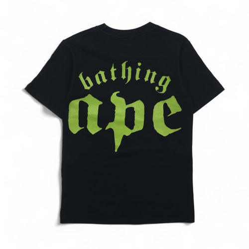 A Bathing Ape ロゴプリント Tシャツ XS ブラック コットン 両面プリント 日本製