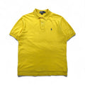 Polo by Ralph Lauren 90s Polo Shirt, Size L, Yellow Cotton, Pique, Small Pony Embroidery