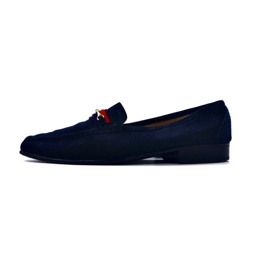 CELINE bit loafer 24cm navy suede made in Italy