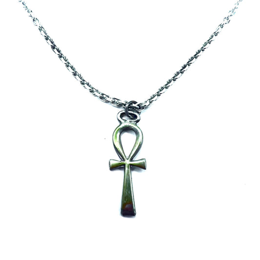 日本然リトテ-古着オンライン-Vintage Ankh Cross Silver Necklace ヴィンテージ アンククロス エジプト十字 シルバーネックレス ITALY SILVER 925 あずきチェーン-Vintage Ankh Cross Silver Necklace Vintage Ankross Egyptian Cross Silver Necklace Italy Silver 925 Azuki Chain