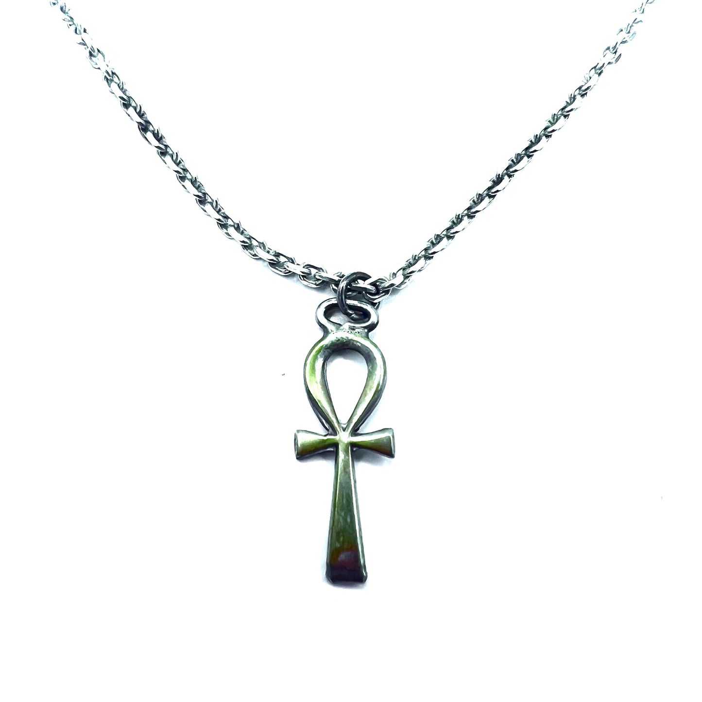 Vintage Ankh Cross Silver Necklace ヴィンテージ アンククロス エジプト十字 シルバーネックレス  ITALY SILVER 925 あずきチェーン