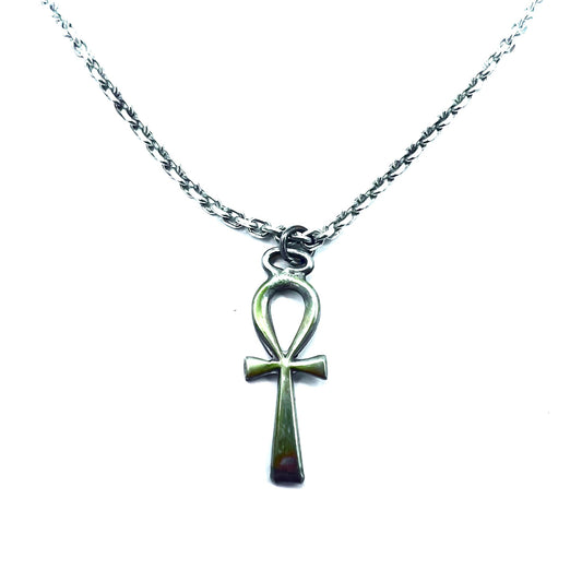 Vintage Ankh Cross Silver Necklace ヴィンテージ アンククロス エジプト十字 シルバーネックレス  ITALY SILVER 925 あずきチェーン