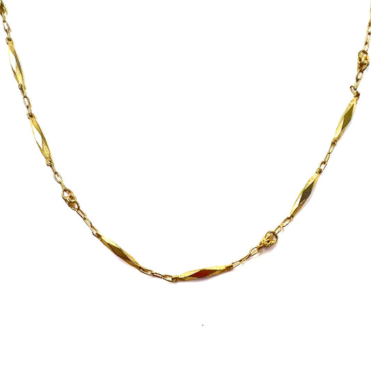 日本然リトテ-古着オンライン-Vintage Gold Necklaces ネックレス 切子チェーン ゴールド K18GF ヴィンテージ-