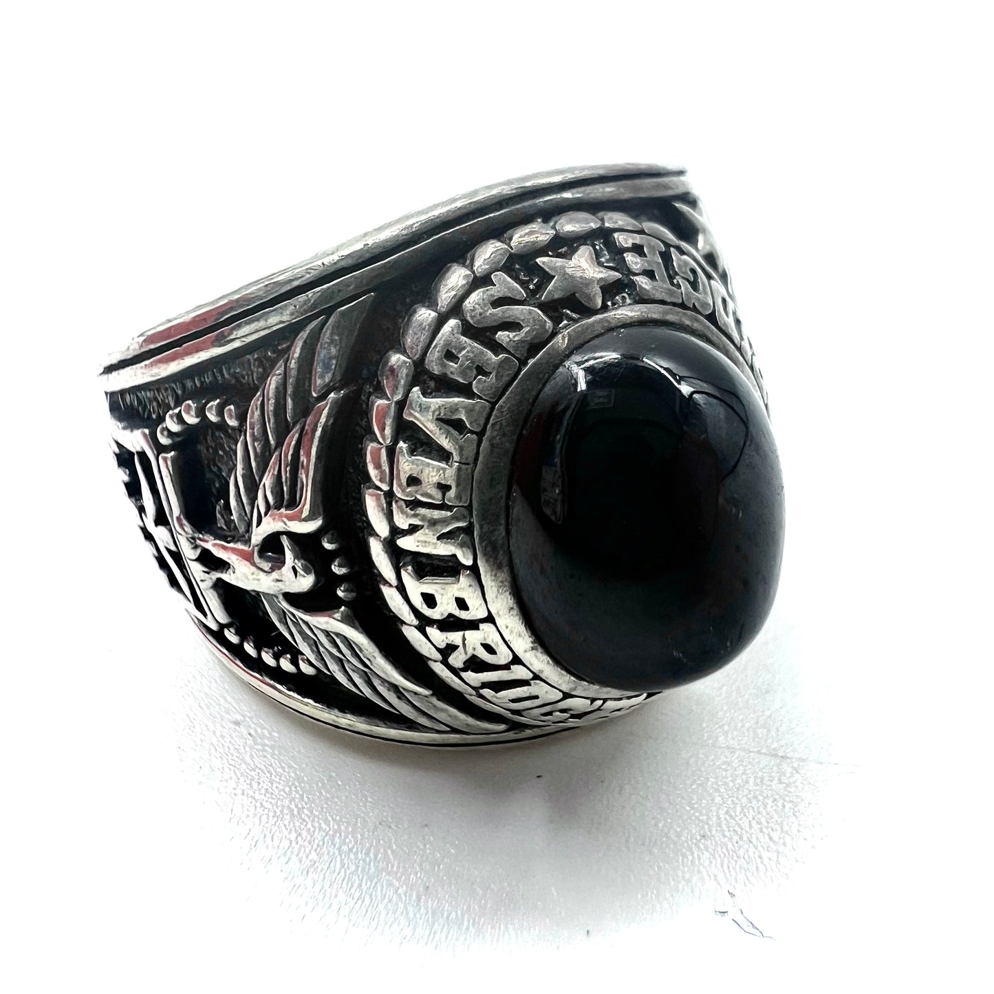 USAF College Ring No. 15 Silver Silver 925 Black Onyx SEVEN