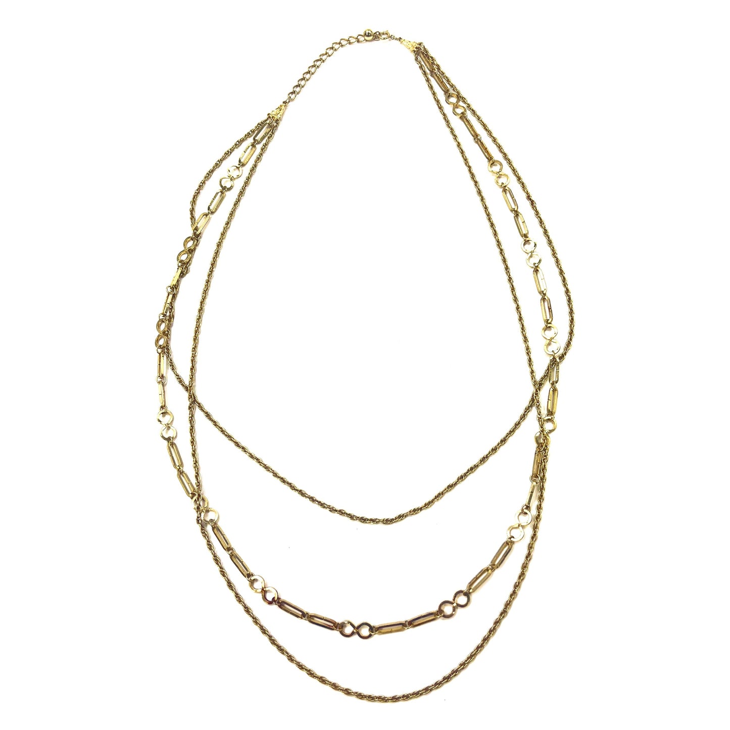 Vintage Gold Chain Necklaces 3連 ゴールドチェーン ネックレス 73cm