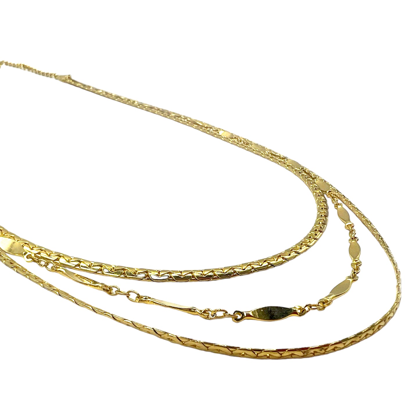 Vintage Gold Chain Necklaces 3連 ゴールドチェーンネックレス 68cm