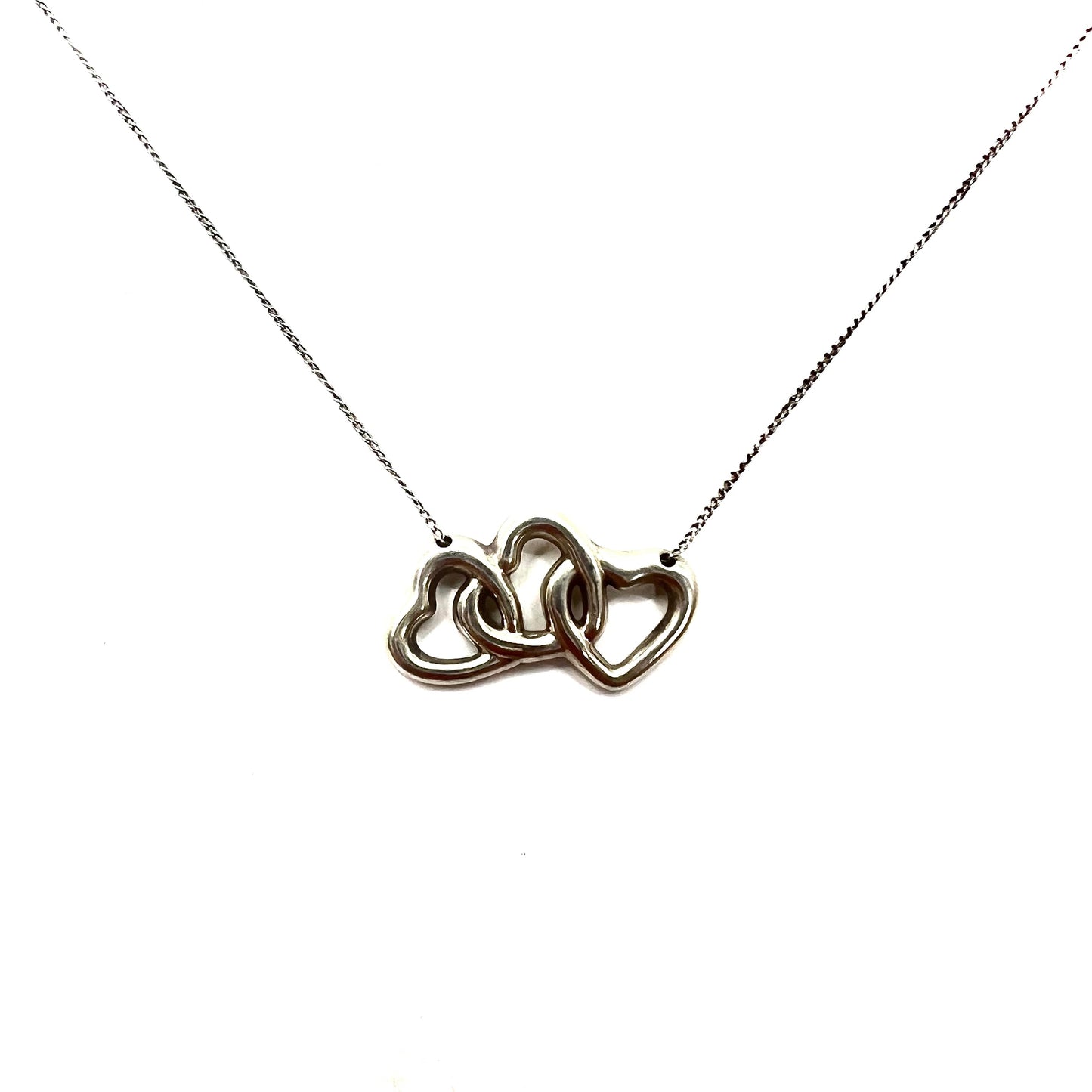 TIFFANY & Co. Triple Open Heart Necklace Pendant Silver 925 Silver ...