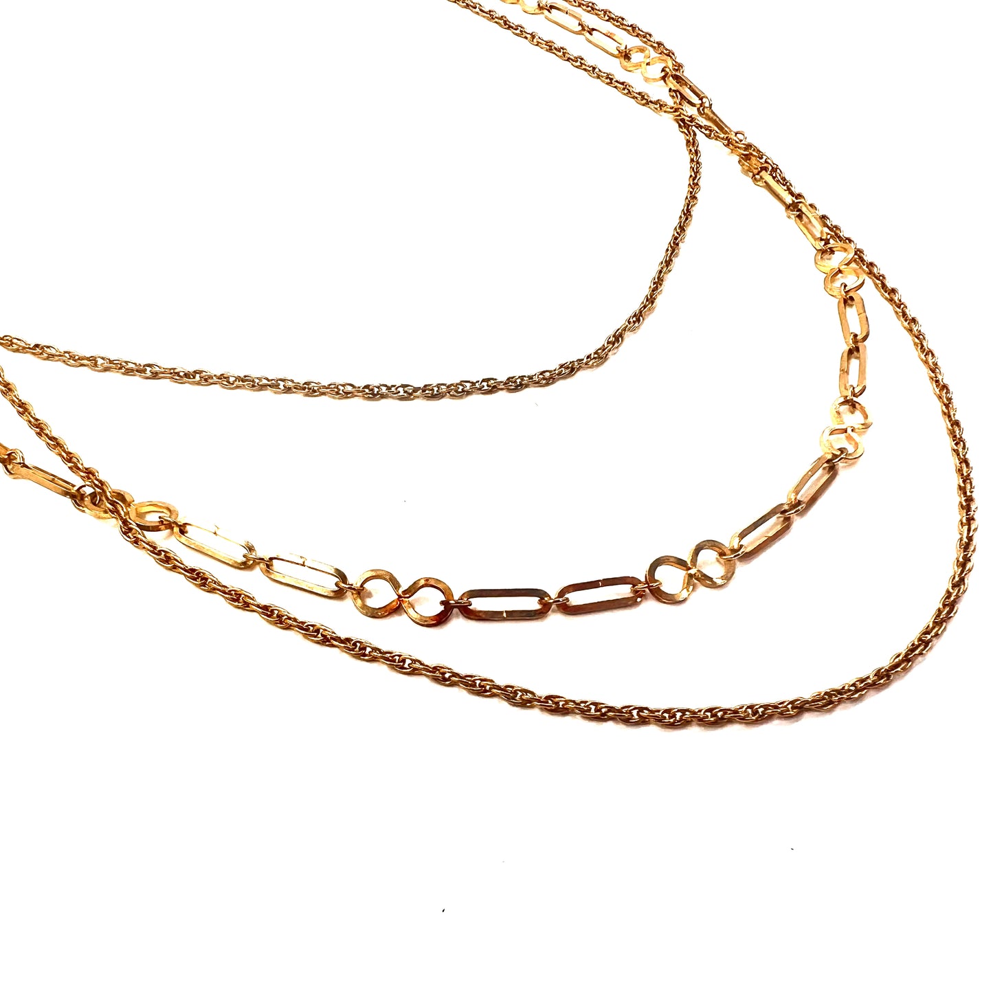 Vintage Gold Chain Necklaces 3連 ゴールドチェーン ネックレス 73cm