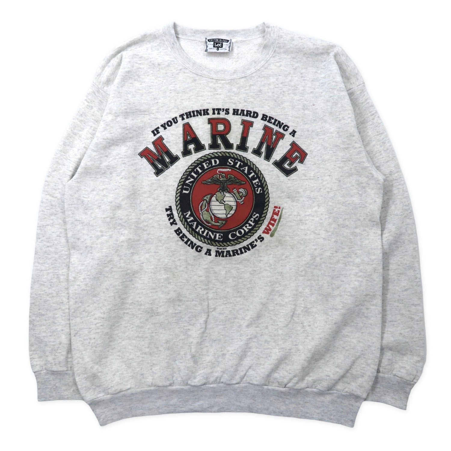 USA MADE LEE 90's US Marine Corps Print Sweatshirt XL Gray