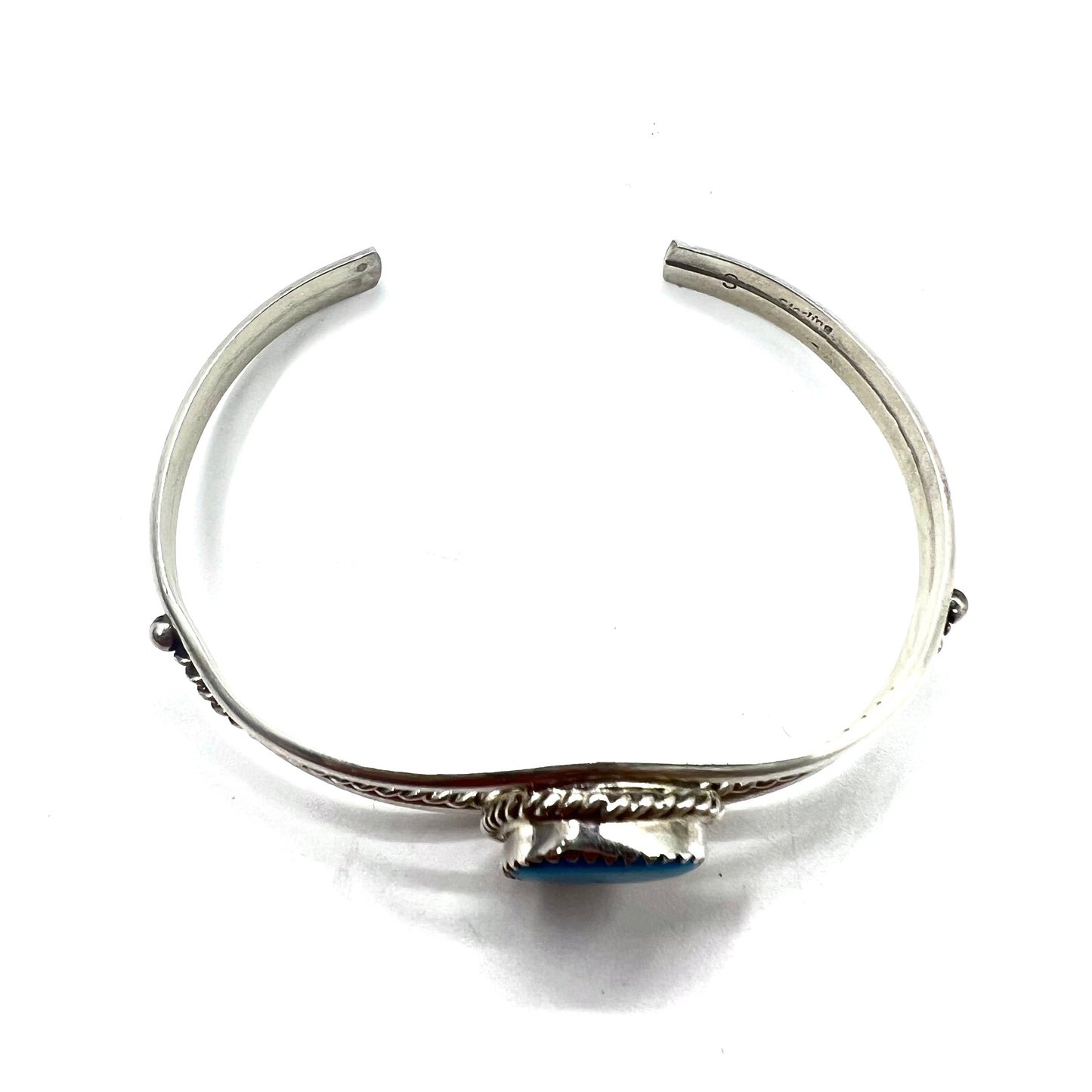 Navajo Vintage Turquoise Bracelet ナバホ族 インディアンジュエリー バングル ターコイズ STERLING シルバー SILVER