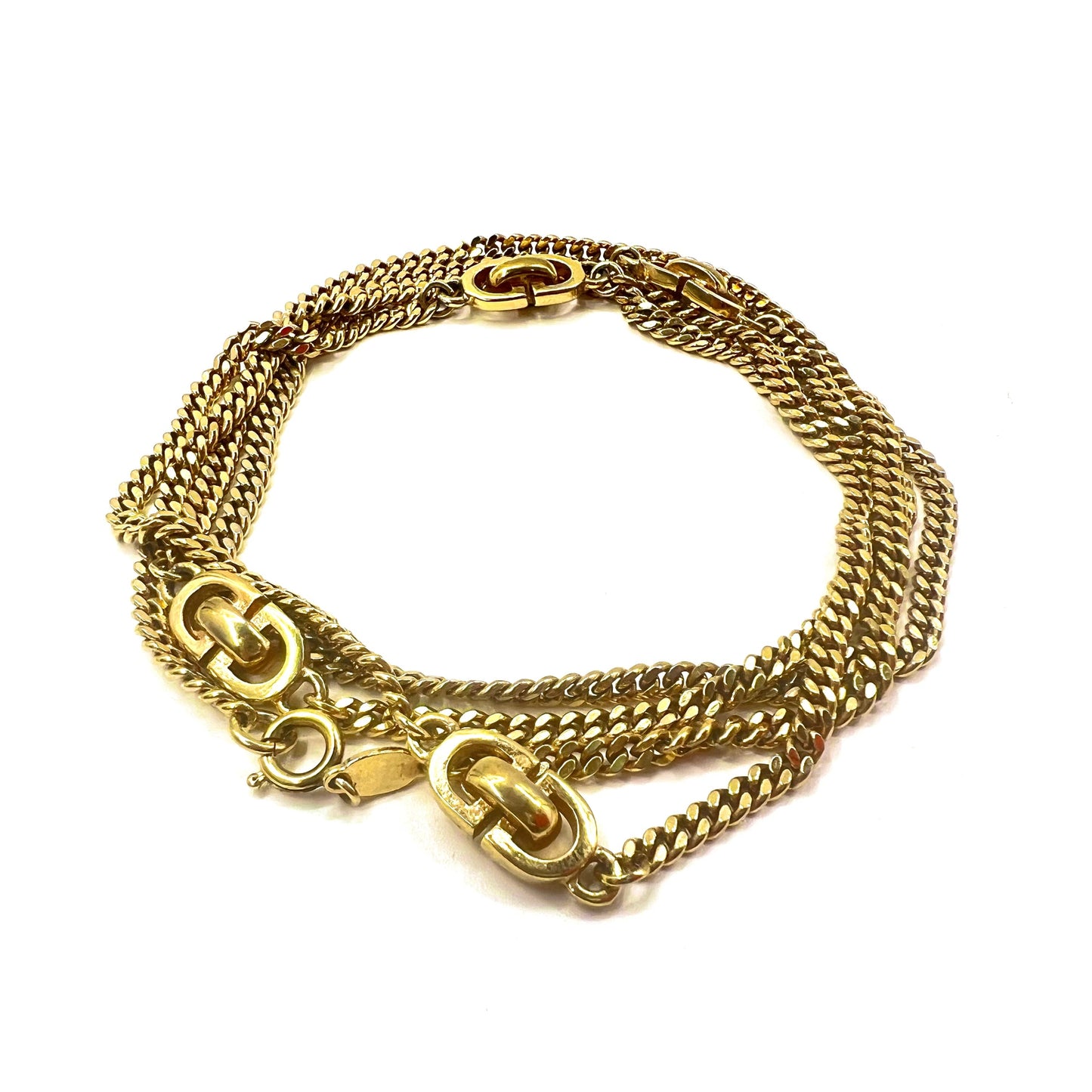 Christian DIOR 2way bracelet logo necklace Gold chain Germany MADE