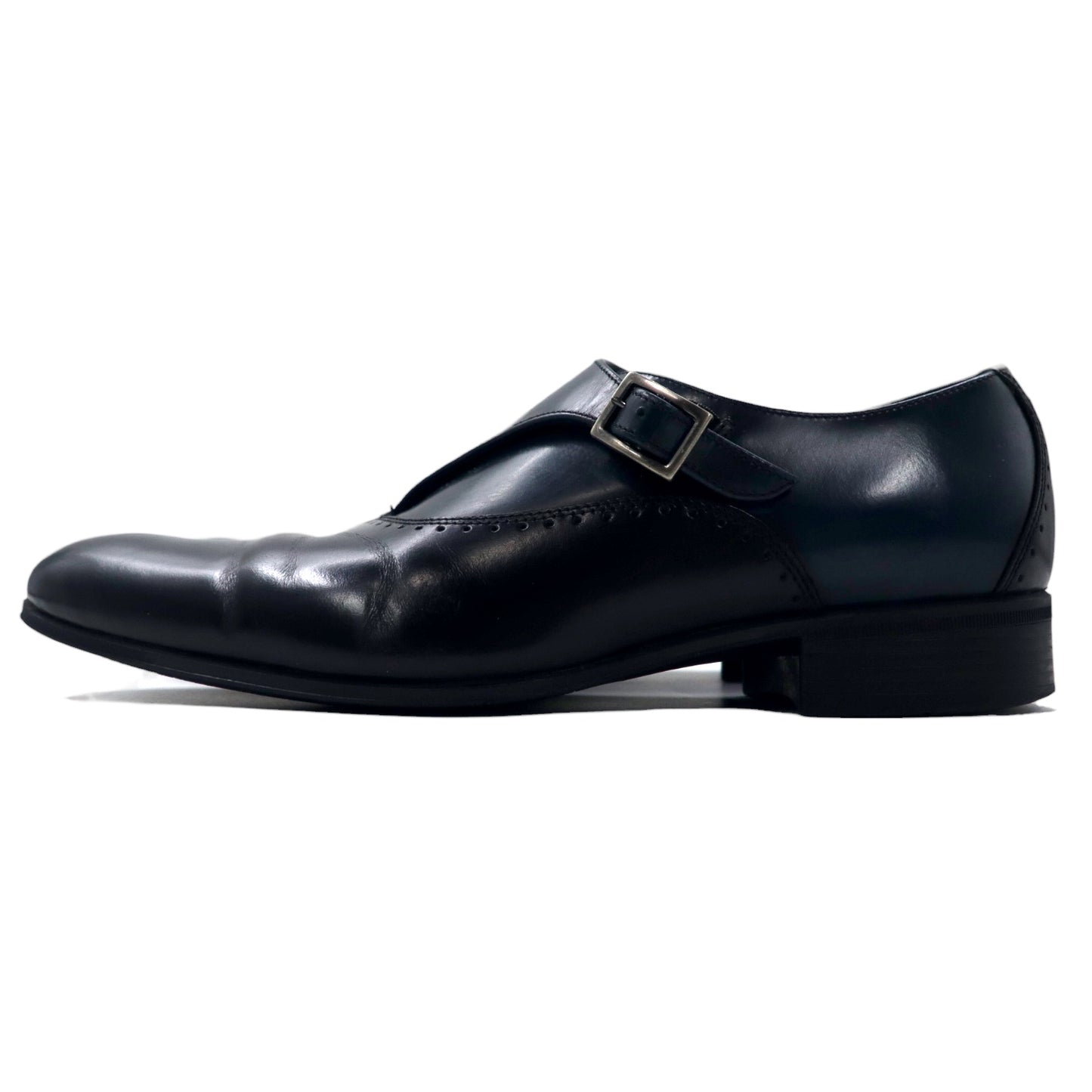LANVIN COLLECTION Monox Strap Dress Shoes US6.5 Navy Black Leather