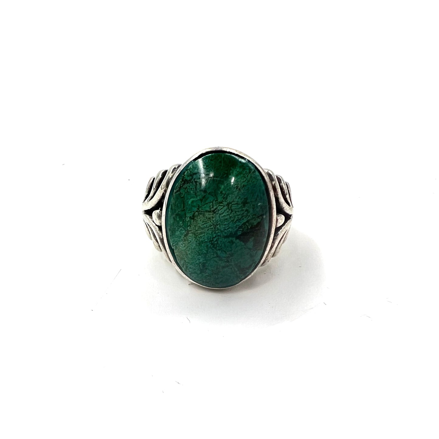 Vintage Indian Jewelry Turquoise Ring インディアンジュエリー ターコイズリング 指輪 17号 SILVER 925 グリーンターコイズ