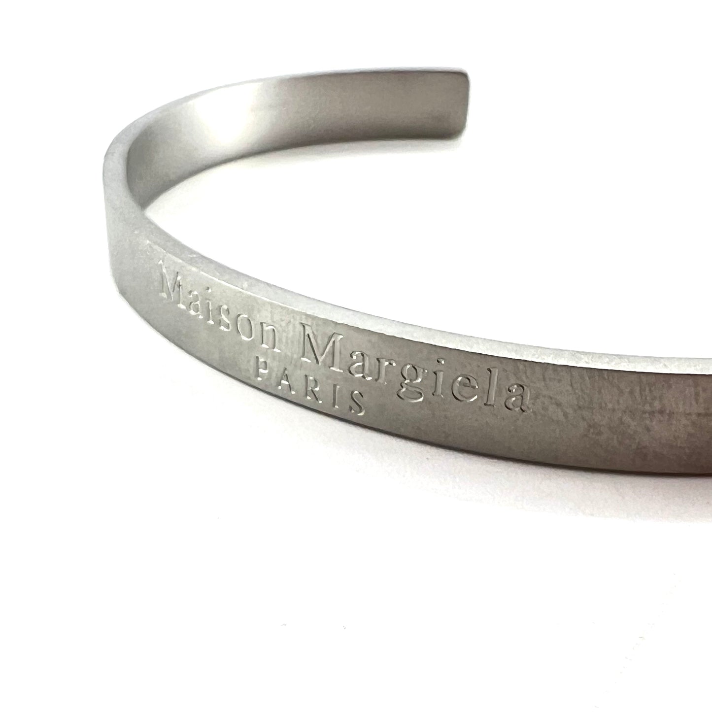 Maison Margiela Silver Logo Cuff Bracelet Bangle Silver 925