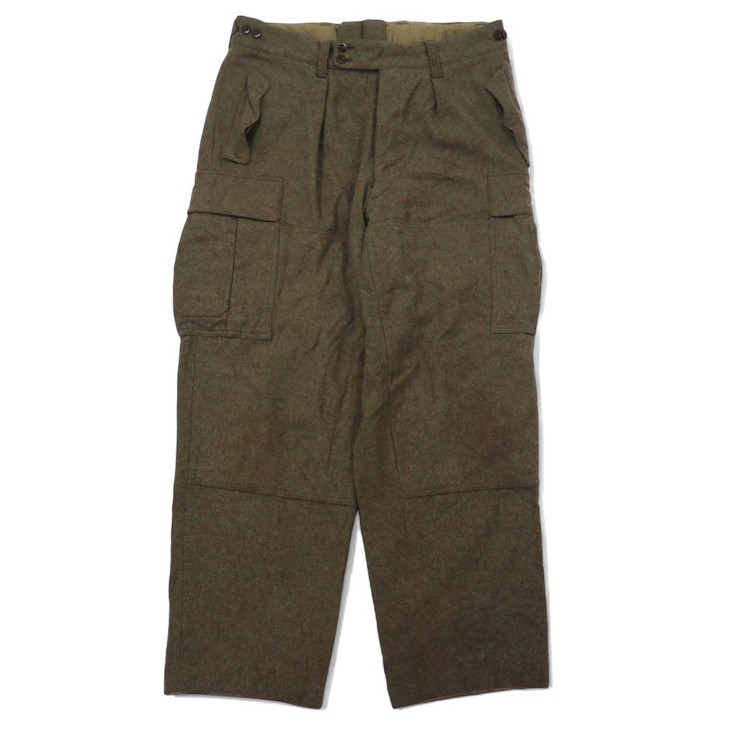 日本然リトテ-古着オンライン-60年代 German Military ドイツ軍 WWII カーゴパンツ M カーキ ウール ミリタリー 8405-12-1305781 SPORTRA ARNSTORF-60's German Military WWII cargo Pants L Khaki wool military 8405-12-1305781 SPORTRA ARNSTORF