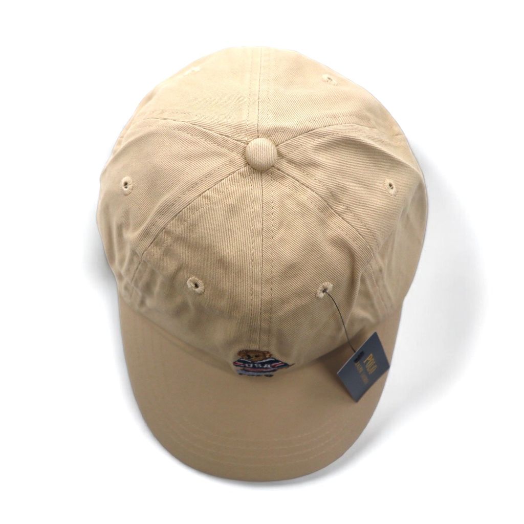 POLO RALPH LAUREN ポロベア ベースボールキャップ ONE ベージュ コットン ロゴ刺繍 710548524004 BSR 未使用品
