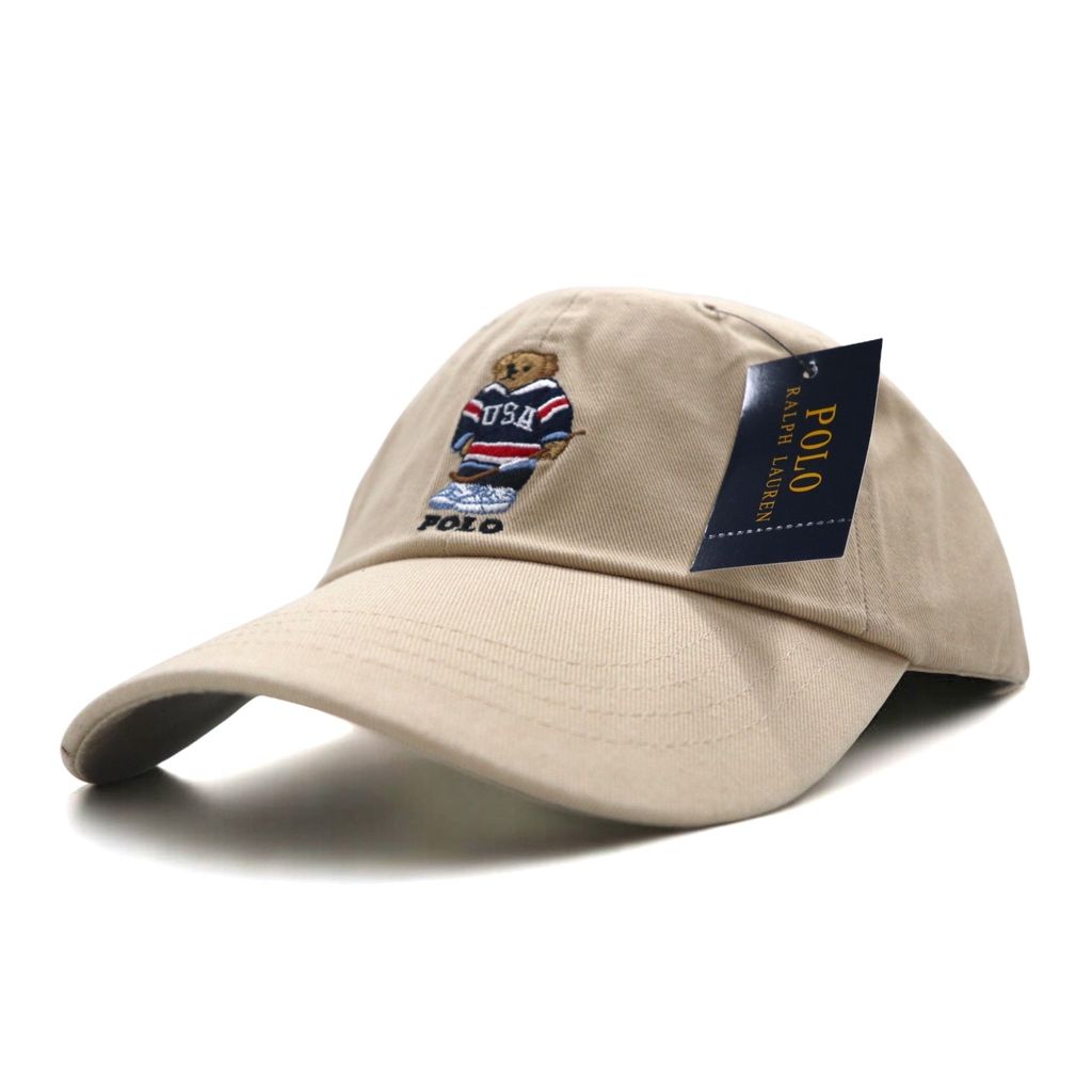 POLO RALPH LAUREN ポロベア ベースボールキャップ ONE ベージュ コットン ロゴ刺繍 710548524004 BSR 未使用品