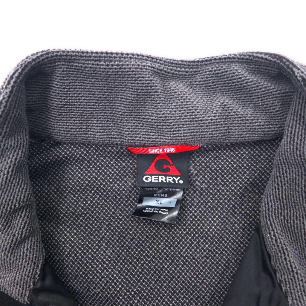 GERRY Full-Zip Thermal Fleece Jacket XL Gray Polyester One Point Logo Embroidery Full-Zip Thermal Fleece Outdoor Jacket 1139586