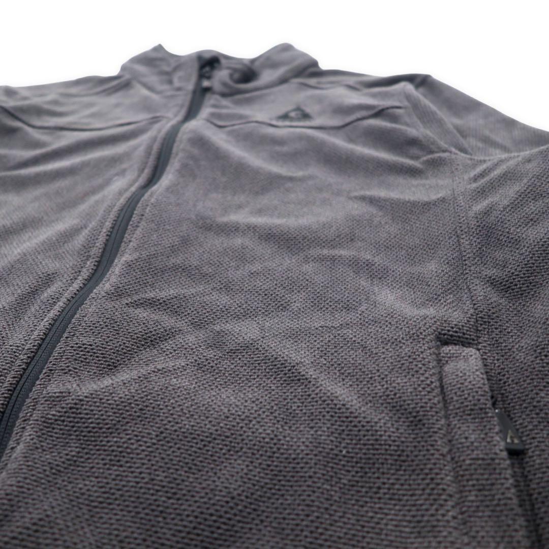 GERRY フルジップ サーマル フリースジャケット XL グレー ポリエステル ワンポイントロゴ刺繍 Full-Zip Thermal Fleece Outdoor Jacket 1139586