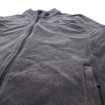 GERRY フルジップ サーマル フリースジャケット XL グレー ポリエステル ワンポイントロゴ刺繍 Full-Zip Thermal Fleece Outdoor Jacket 1139586