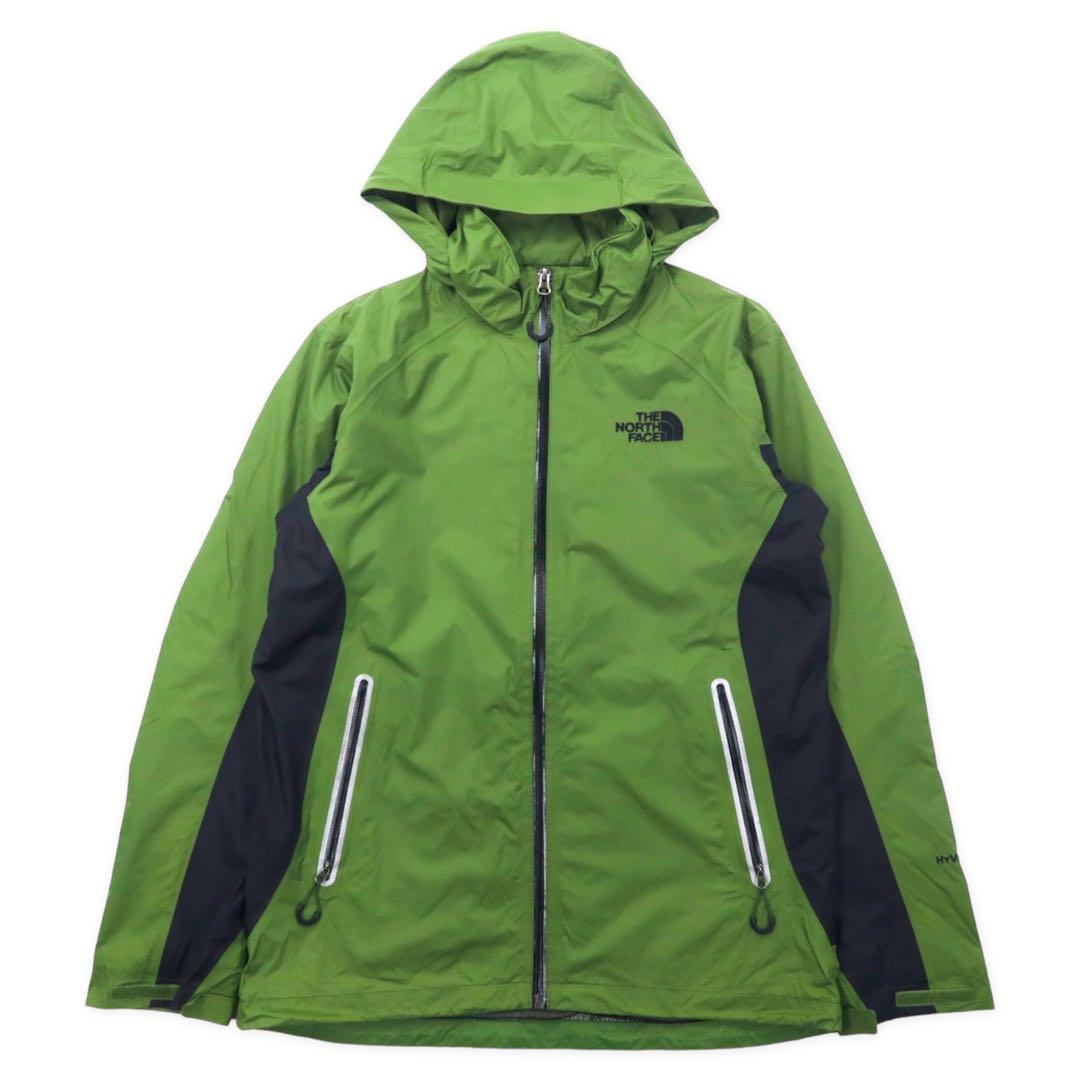 THE NORTH FACE Soft Shell Jacket Mountain Parka M Khaki Nylon Waterproof Zip Hood Retractable HYVENT Breathable Waterproof Logo Embroidery