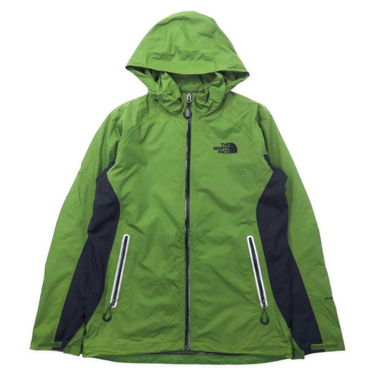 THE NORTH FACE ソフトシェルジャケット マウンテンパーカー M カーキ ナイロン 止水ジップ フード収納式 HYVENT 透湿 防水 ロゴ刺繍