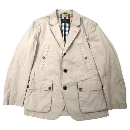 BURBERRY 3B テーラードジャケット 裏地ノバチェック M ベージュ コットン アクリルコーティング 撥水