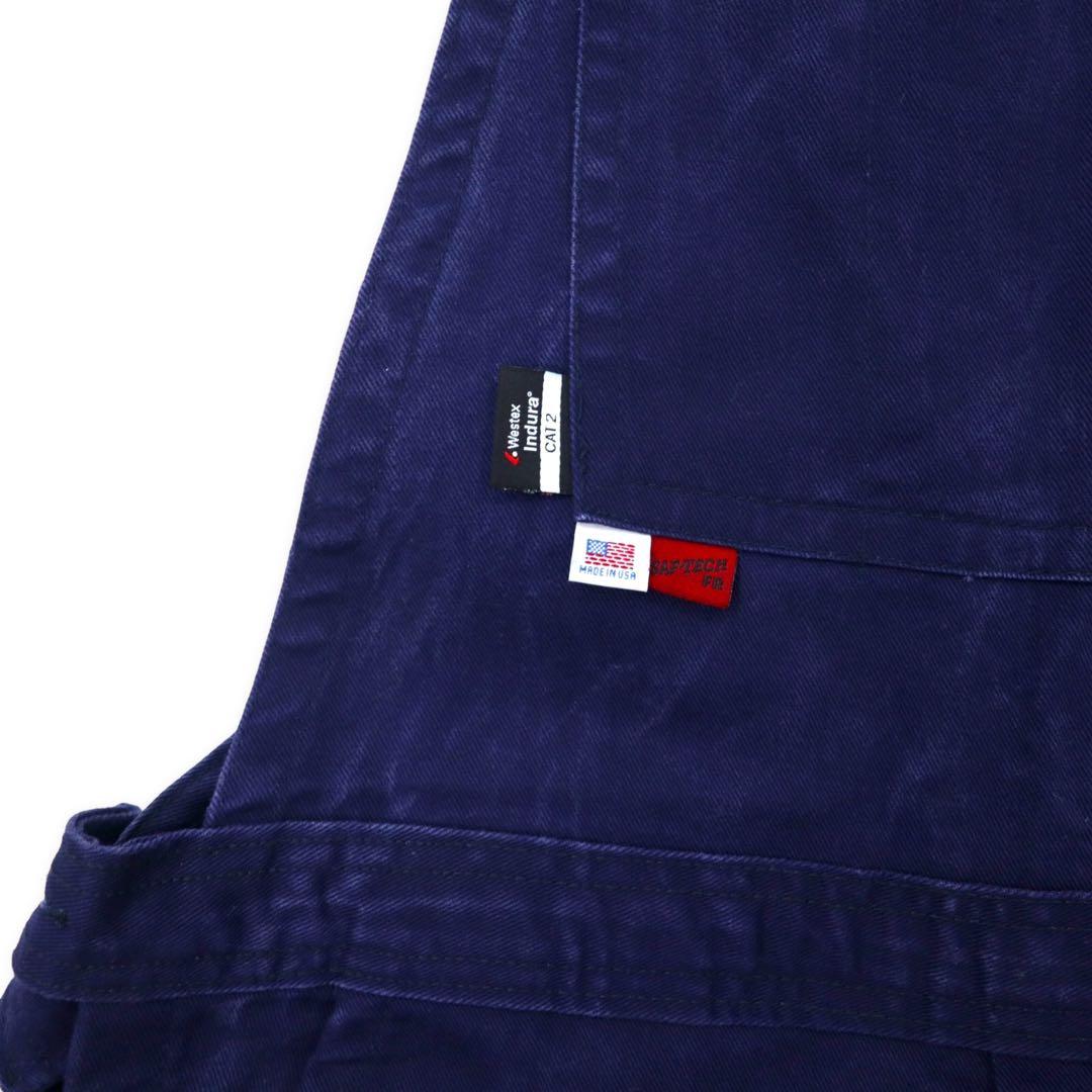 SAF-TECH Made in USA Overalls M Navy Cotton Flame Retardant Bonfire