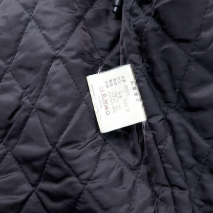 GARBO Leather Car Coat M Black Cowhide Quilted Liner Drawcord