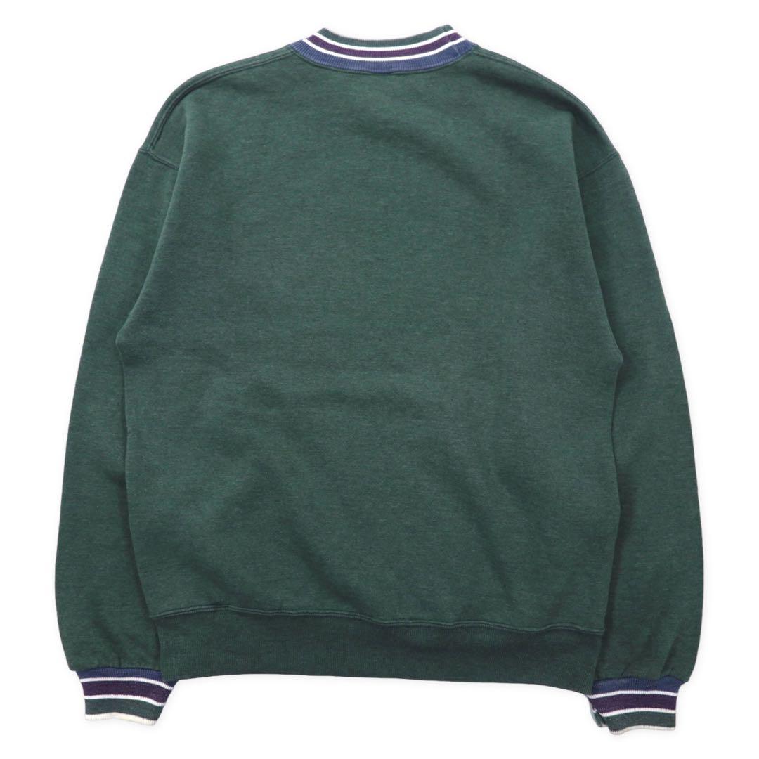 JERZEES Made in USA 90's SUPER SWEATS Rib Line Sweat M Green Cotton GATLINBURG