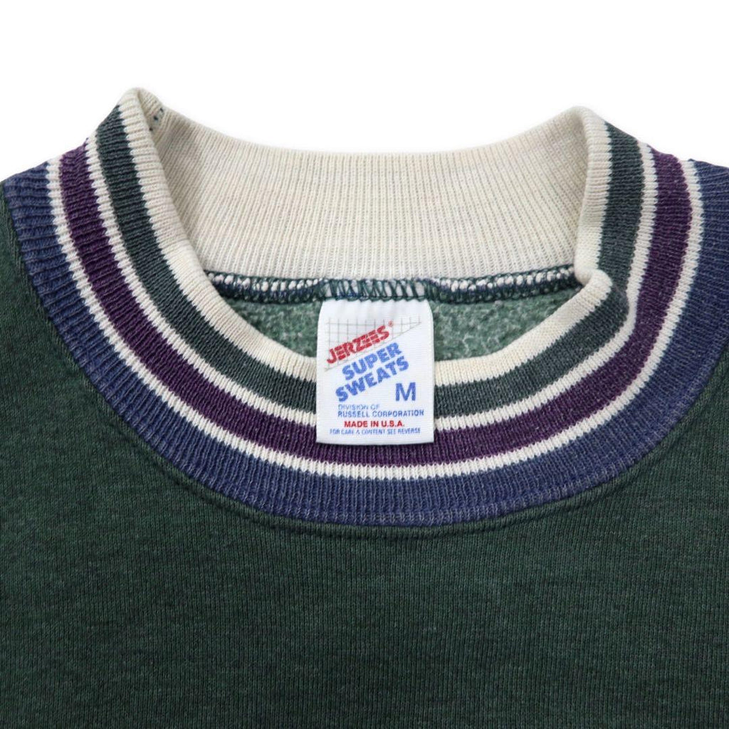 JERZEES Made in USA 90's SUPER SWEATS Rib Line Sweat M Green Cotton GATLINBURG