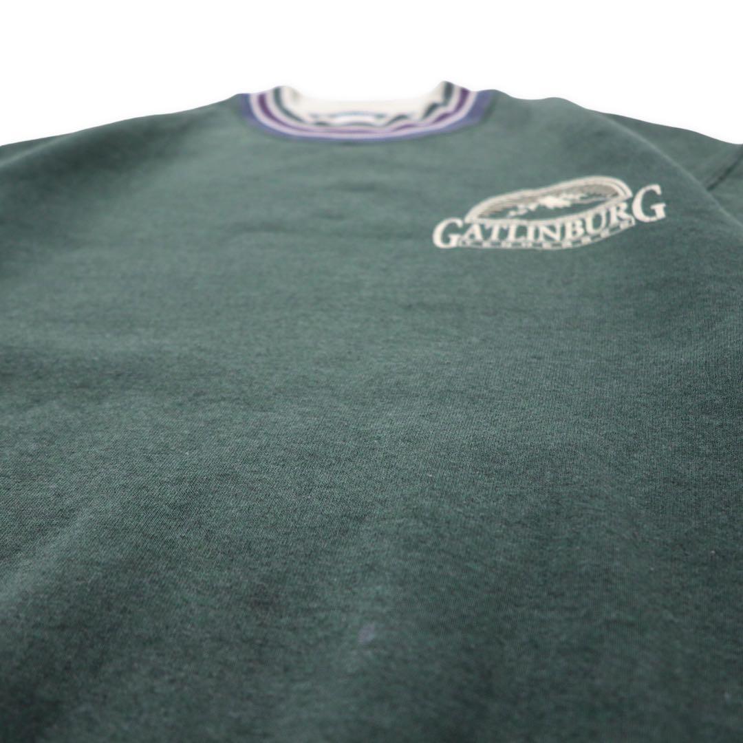 JERZEES Made in USA 90's SUPER SWEATS Rib Line Sweat M Green Cotton GATLINBURG