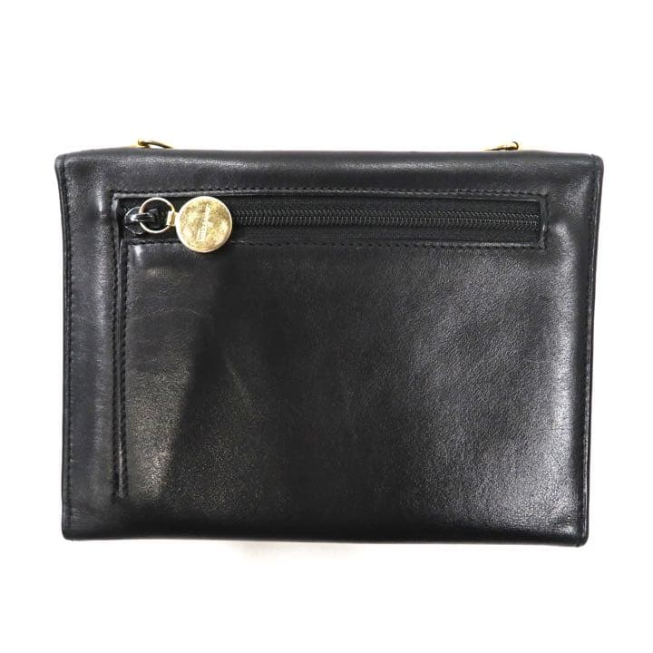 Salvatore Ferragamo 財布 ショルダーストラップ付属 ブラック レザー 22 5619 ヴァラリボン イタリア製