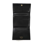Salvatore Ferragamo Long Wallet with Shoulder Strap Black Leather 22 5619 Rose Ribbon Made in Italy