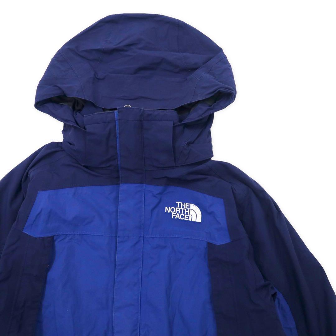 THE NORTH FACE Mountain Parka S Blue Nylon Hood Detachable HYVENT Breathable Waterproof Zip-in Zip Equipped
