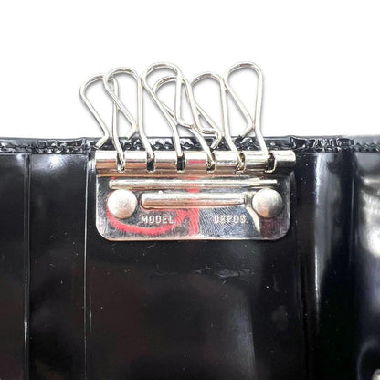GUCCI 6 key case black enamel leather 033 000416 0808 Made in Italy