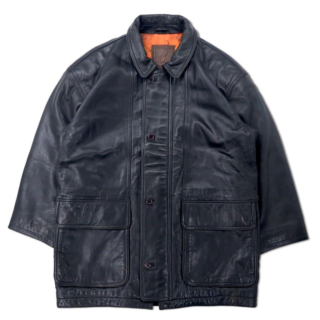 Felgi Homme ラムレザー モッズコート FREE ブラック 羊革 フード着脱式