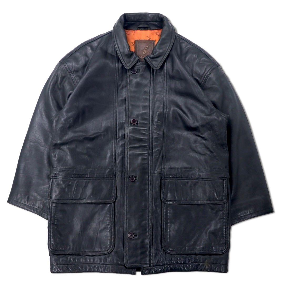 Felgi Homme ラムレザー モッズコート FREE ブラック 羊革 フード着脱式