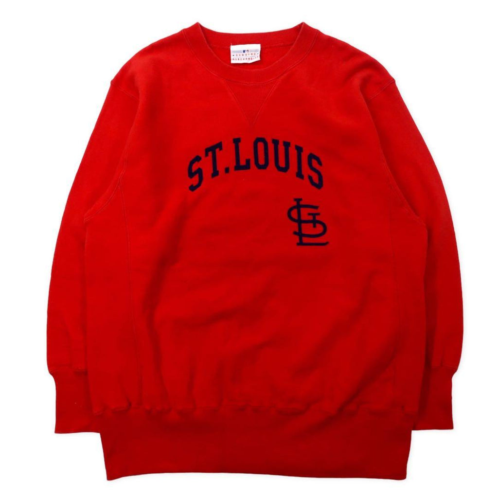 MLB ベースボール スウェット XL レッド コットン 裏起毛 前V リバースウィーブ仕様 ST. LOUIS CARDINALS ビッグサイズ GENUINE MERCHANDISE
