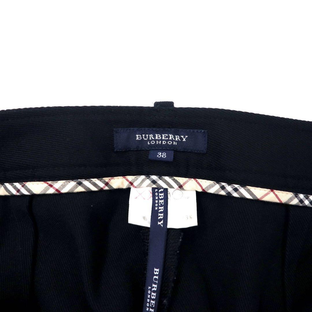 BURBERRY ブーツカット スラックスパンツ 38 ブラック ウール センタープレス
