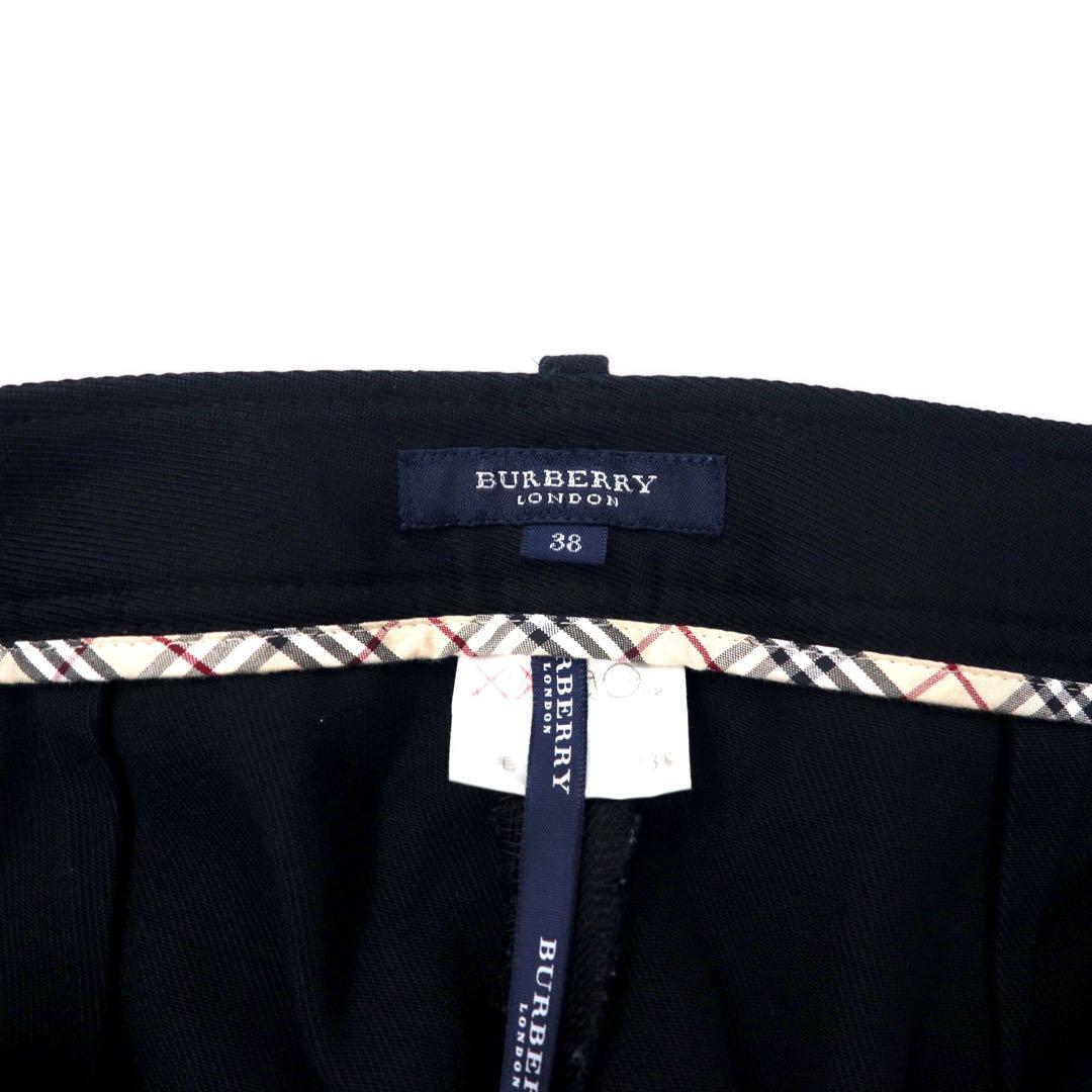 BURBERRY ブーツカット スラックスパンツ 38 ブラック ウール センタープレス