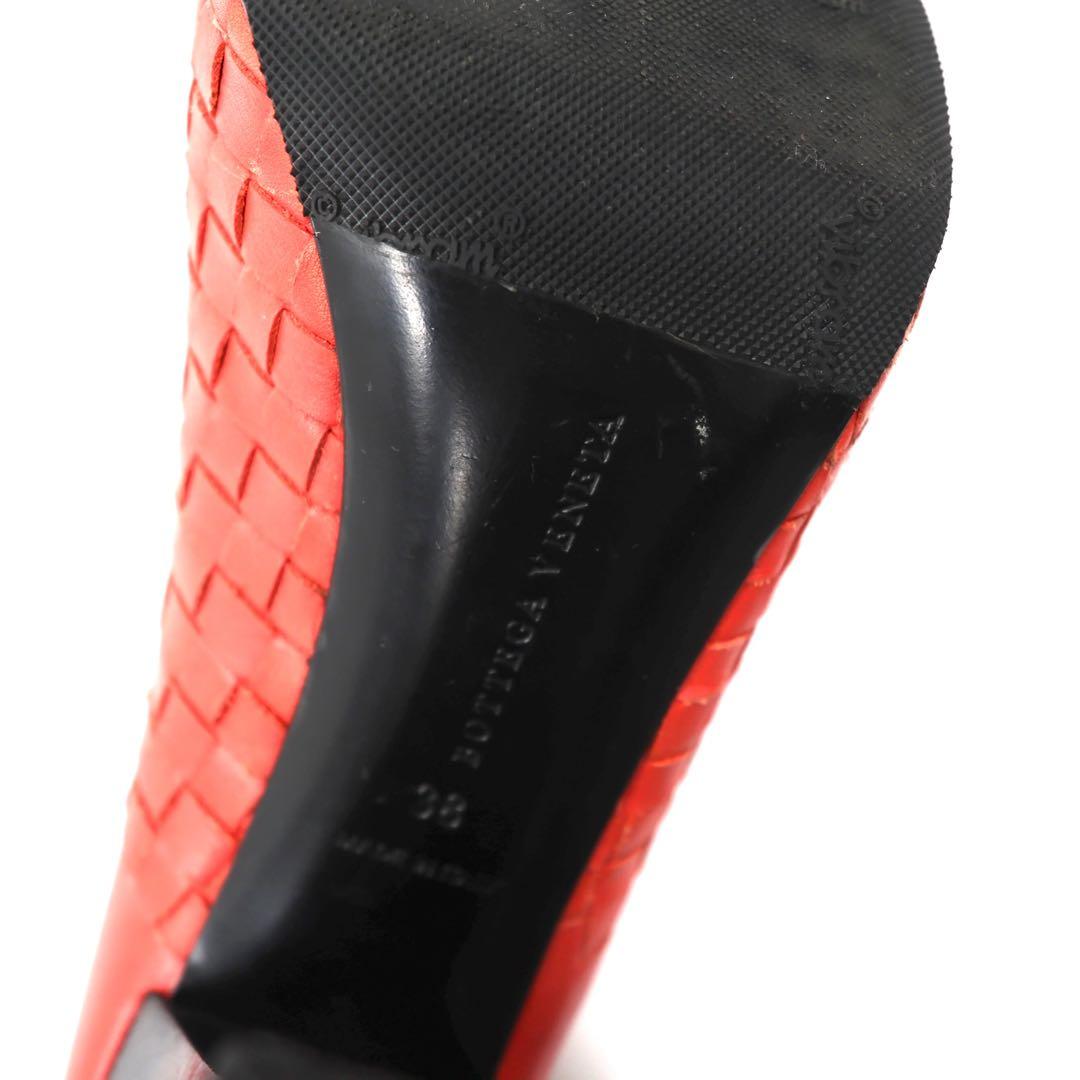 BOTTEGA VENETA High Heels Sandals 24cm Leather Crochet Intrecciato Made in Italy