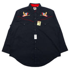 ELY CATTLEMAN 70年代 ウエスタンシャツ XXL ブラック コットン スーベニア 刺繍 デッドストック 未使用品