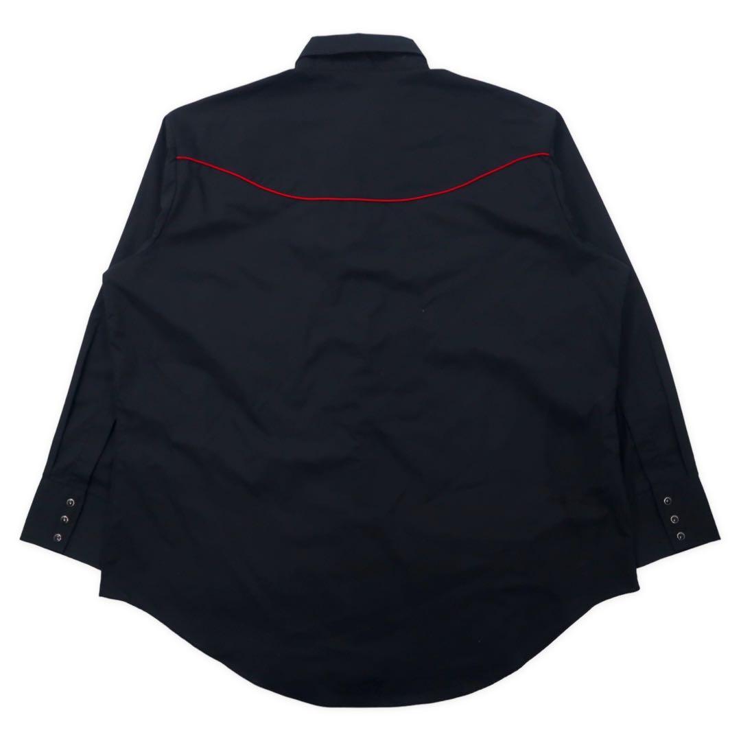 ELY CATTLEMAN 70年代 ウエスタンシャツ XXL ブラック コットン スーベニア 刺繍 デッドストック 未使用品