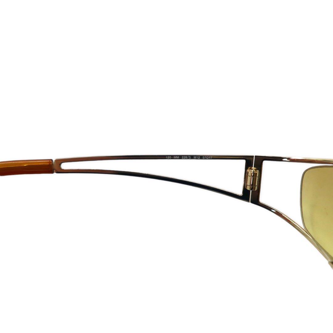 Max Mara サングラス レクタンギュラ ゴールド 120 MM 228/S M12 57-17