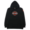 HARLEY DAVIDSON Logo Print Pullover Parka XL Black Mesh Switching Punching Big Size