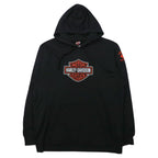 HARLEY DAVIDSON Logo Print Pullover Parka XL Black Mesh Switching Punching Big Size