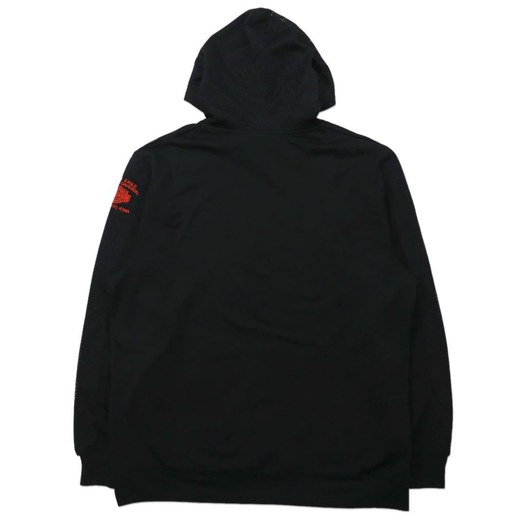 HARLEY DAVIDSON Logo Print Pullover Parka XL Black Mesh Switching Punching Big Size